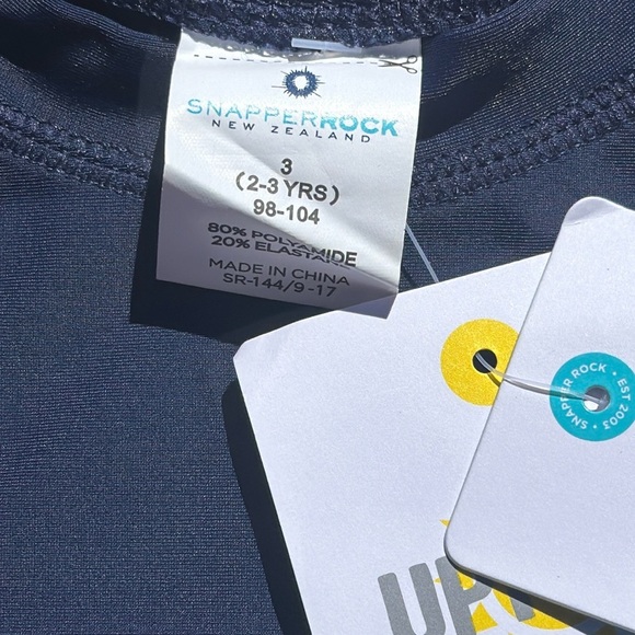 Snapper Rock UPF 50+ Navy Rash guard Short Sleeve Size 3 (2-3 years) New w/ Tag - Picture 3 of 8